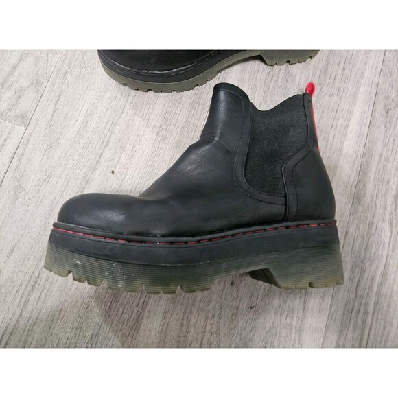 MIA Womens Cayson Black Chelsea Boots Size 6 Platform Lug Sole Biker - Picture 4 of 8